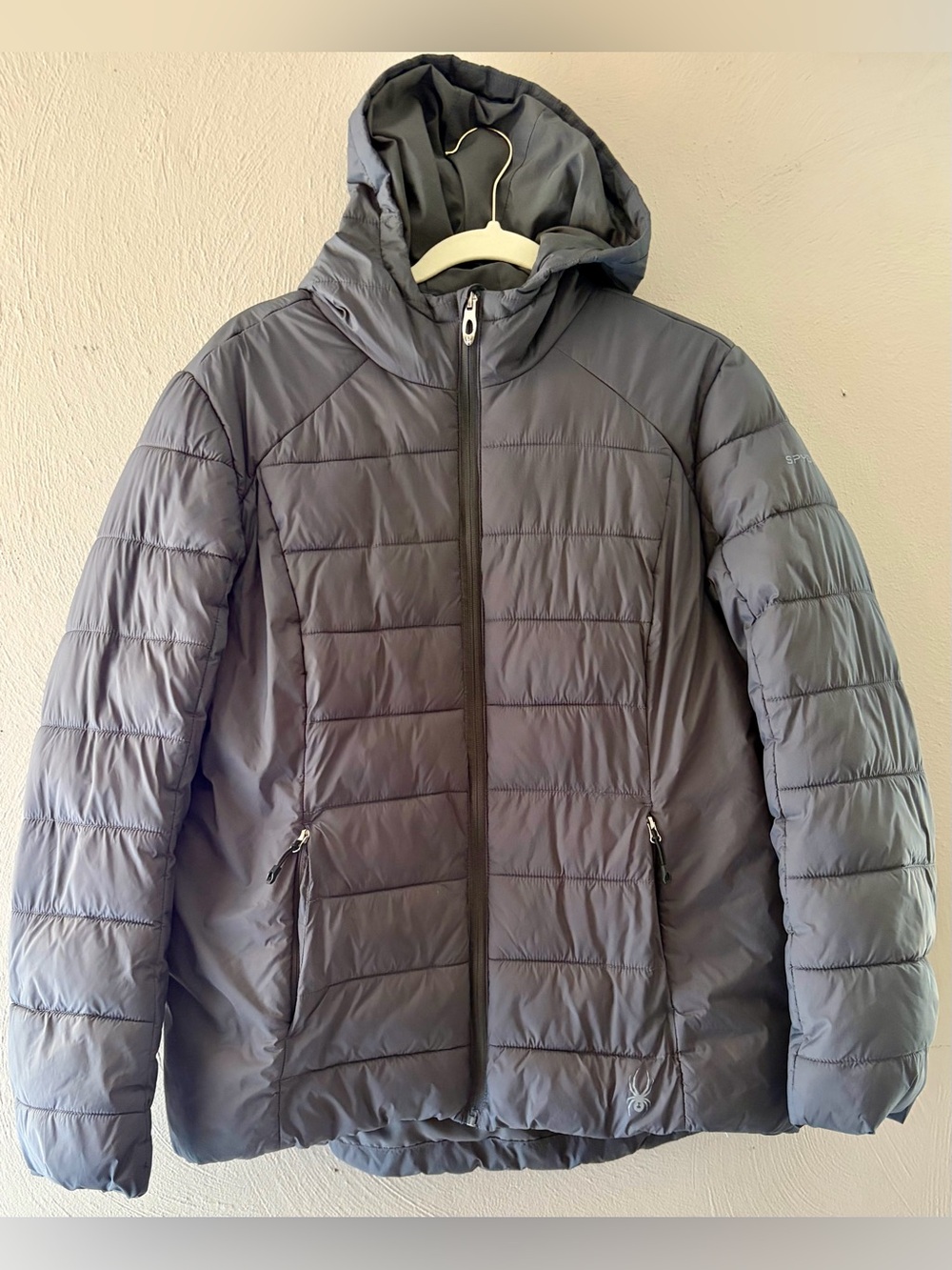 Spyder Men's Hooded Puffer Jacket - Gray